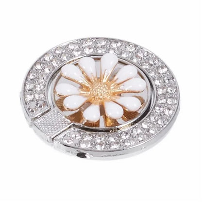 Round Phone Kickstand Adhesive Metal Phone Ring Holder Grip Flower Decoration