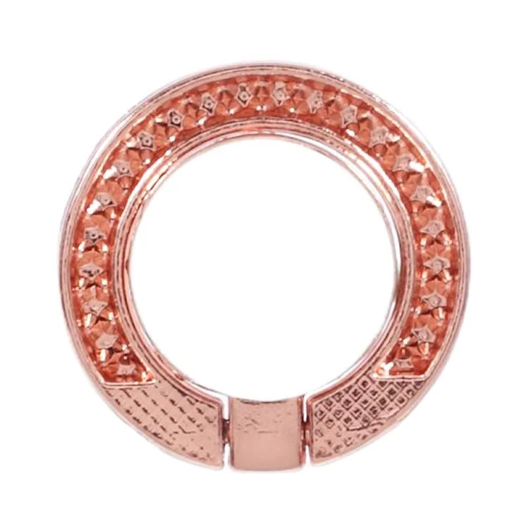 Round Phone Kickstand Adhesive Metal Phone Ring Holder Grip Flower Decoration