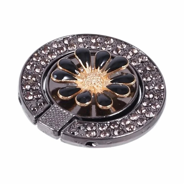 Round Phone Kickstand Adhesive Metal Phone Ring Holder Grip Flower Decoration