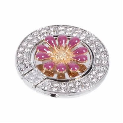 Round Phone Kickstand Adhesive Metal Phone Ring Holder Grip Flower Decoration