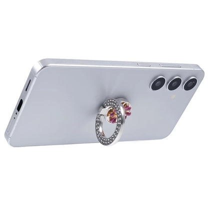 Round Phone Kickstand Adhesive Metal Phone Ring Holder Grip Flower Decoration