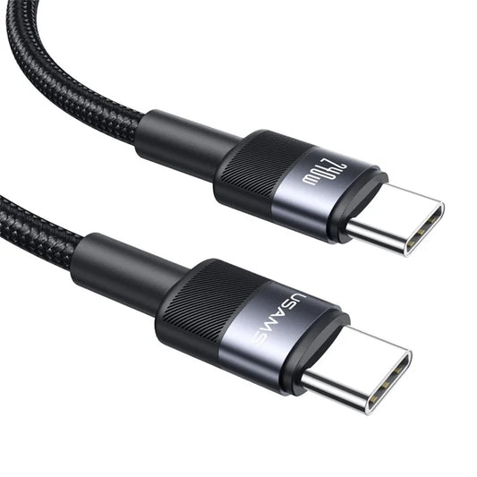 USAMS SJ727 SY Series 1.2m 240W Type-C to Type-C Cable Nylon Braided Fast Charging Cord - Tarnish