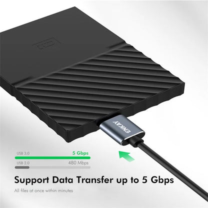 ENKAY HAT PRINCE 1m USB 3.1 Type-C to USB 3.0 Micro B Cable for Camera Hard Drive Charging Data Cable