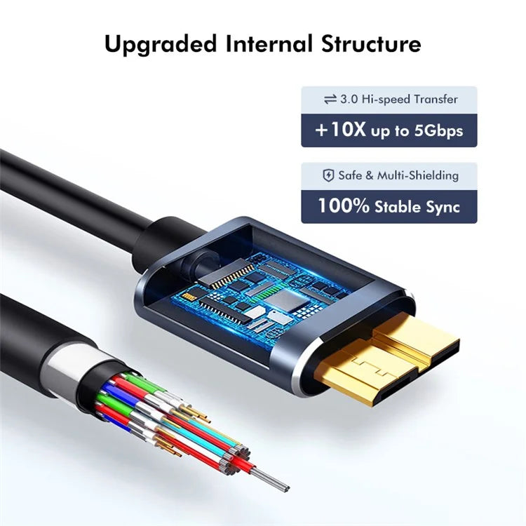ENKAY HAT PRINCE 0.5m USB 3.1 Type-C to USB 3.0 Micro B Cable for Camera Hard Drive Charging Data Cable