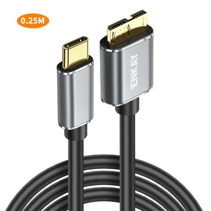 ENKAY HAT PRINCE 0.25m USB 3.1 Type-C to USB 3.0 Micro B Cable for Camera Hard Drive Charging Data Cable
