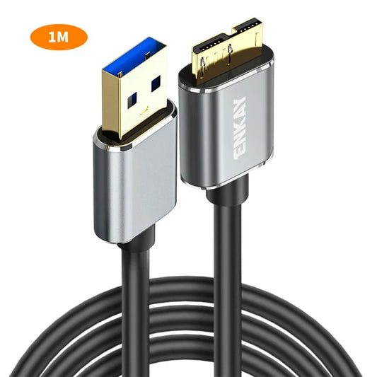 ENKAY HAT PRINCE 1m USB 3.0 A to USB 3.0 Micro B Cable Camera Hard Drive Charging Data Cable