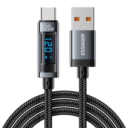 ESSAGER EXC120-HCA0G-P 2m USB-A to Type-C for Xiaomi Fast Charging 120W Digital Display Data Cable