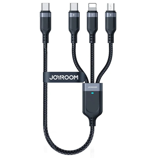 JOYROOM S-A18 0.3m Type-C to Type-C to iP+Type-C+Micro Fast Charging Cable Data Cord