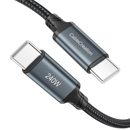 CABLECREATION CC1304 1.83m Type-C to Type-C 240W Fast Charging Wire Nylon Braided Data Cable