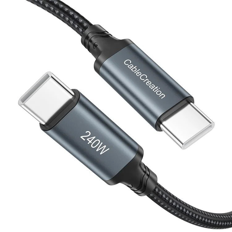 CABLECREATION CC1303 0.91m Type-C to Type-C 240W Fast Charging Braided Data Cable