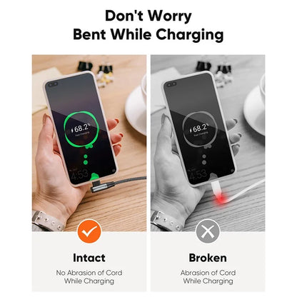 CABLECREATION CC1306 0.91m Type-C to Elbow Type-C 240W Fast Charging Nylon Braided Data Cable