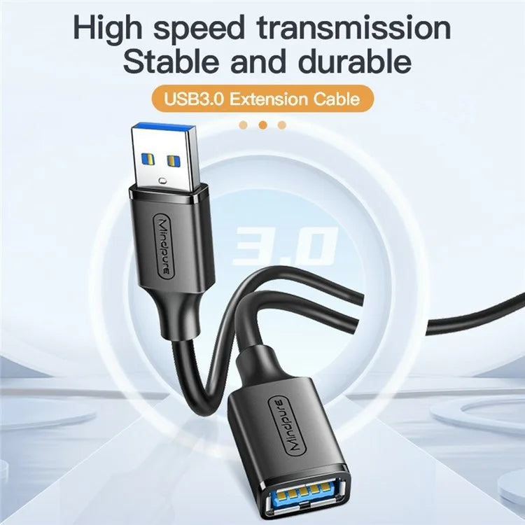 MINDPURE US103 2m Fast Speed USB 3.0 Extension Cable Male to Female Extender Cord for Laptop PC