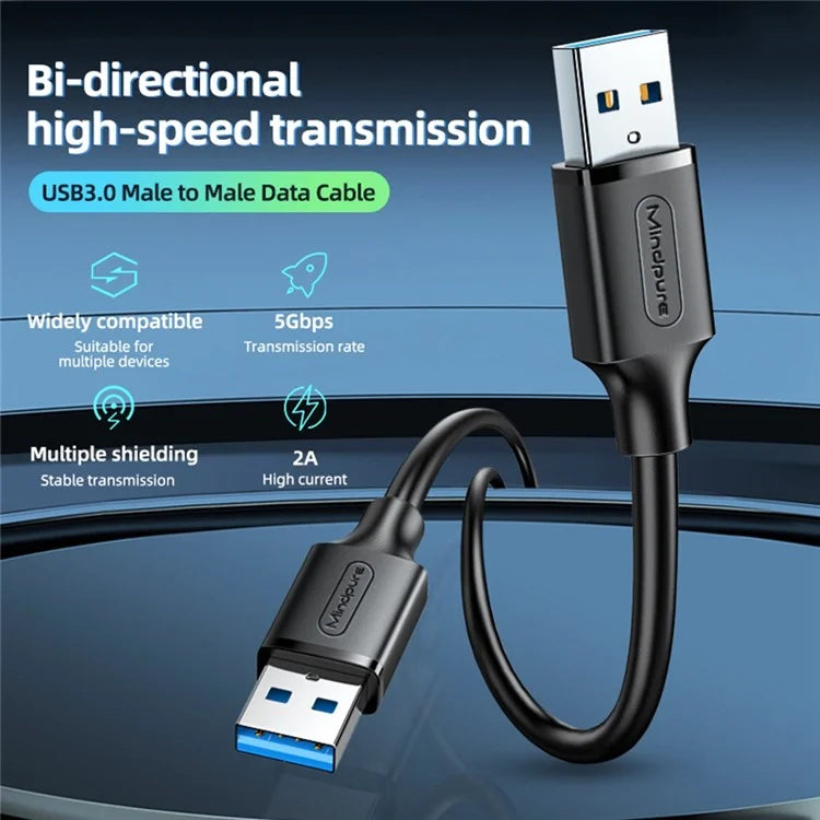 MINDPURE US101 2m High Speed Bi-Directional Data Transfer USB 3.0 Male to Male Extension Cable