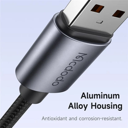 MCDODO CA-5180 1.2m USB-A to Type-C 6A 100W Charging Data Cable with Breathing Light - Black