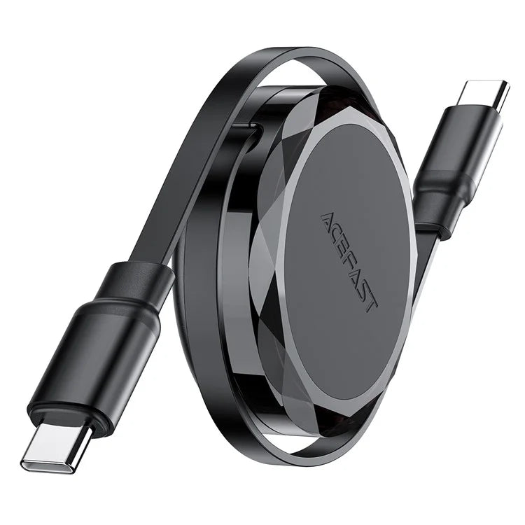 ACEFAST C13-03 0.8m USB-C to USB-C 60W Charging Cable Dual-Way Retractable Data Cable