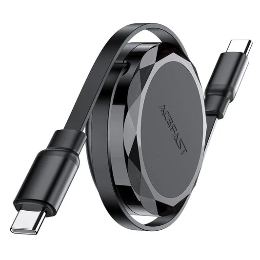 ACEFAST C13-03 0.8m USB-C to USB-C 60W Charging Cable Dual-Way Retractable Data Cable