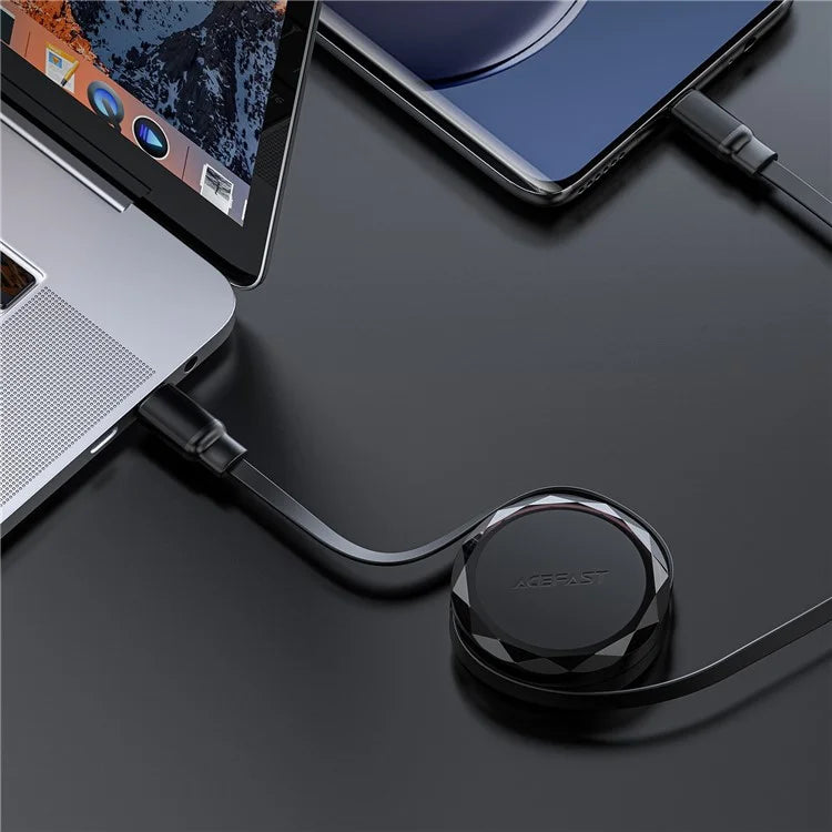 ACEFAST C13-03 0.8m USB-C to USB-C 60W Charging Cable Dual-Way Retractable Data Cable