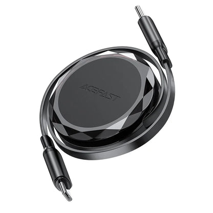 ACEFAST C13-03 0.8m USB-C to USB-C 60W Charging Cable Dual-Way Retractable Data Cable