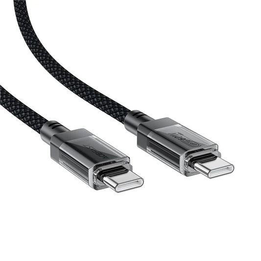 ACEFAST C12-03 1.2m USB-C to USB-C 60W Fast Charging Cable Clear Connector Braided Data Cable