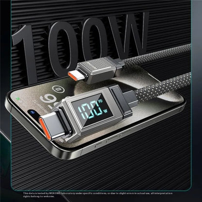 WEKOME WDC-41 Raython Series Type-C to Type-C 100W Super Fast Charging Data Cable with Smart Digital Display
