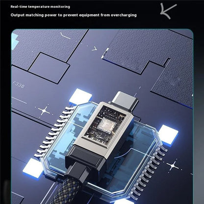 WEKOME WDC-41 Raython Series Type-C to Type-C 100W Super Fast Charging Data Cable with Smart Digital Display