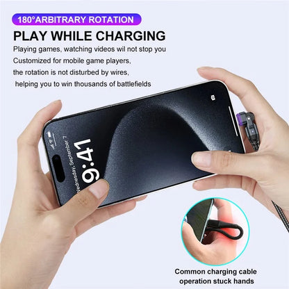 USLION US0203 1m Type-C to iP / Type-C / Micro Rotatable Connector Magnetic Charging Cable 240W Data Cable
