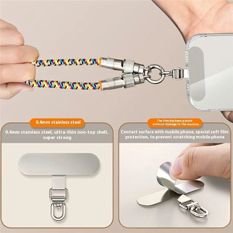90cm 2-in-1 PD 66W Type-C Charging Cable Cell Phone Neck Lanyard Data Cable with Zinc Alloy Buckle, Tether Tab