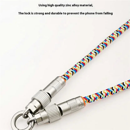 90cm 2-in-1 PD 66W Type-C Charging Cable Cell Phone Neck Lanyard Data Cable with Zinc Alloy Buckle, Tether Tab