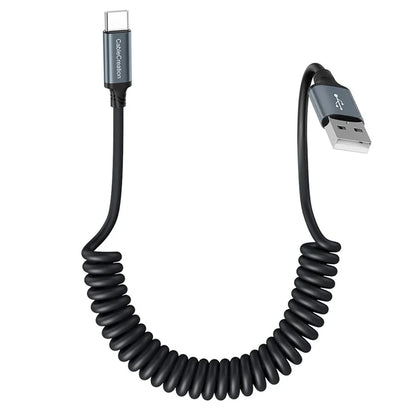 CABLECREATION CC1332 Retractable 60W Fast Charging Cable Spring Data Cable
