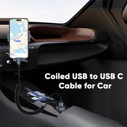 CABLECREATION CC1332 Retractable 60W Fast Charging Cable Spring Data Cable