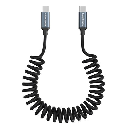 CABLECREATION CC1332 Retractable 60W Fast Charging Cable Spring Data Cable