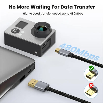 5m USB 2.0 to Mini B Male Charger Cord USB Mini to USB Charging Cable for PS3 Controller / MP3 Player / Camera