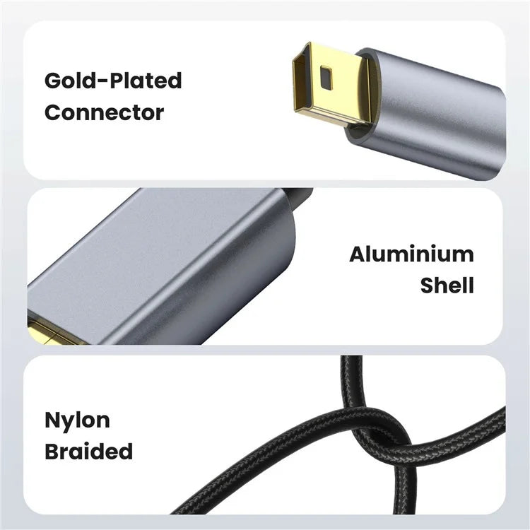 1.8m USB 2.0 to Mini B Male Charger Cord USB Mini to USB Charging Cable for PS3 Controller  /  MP3 Player  /  Camera