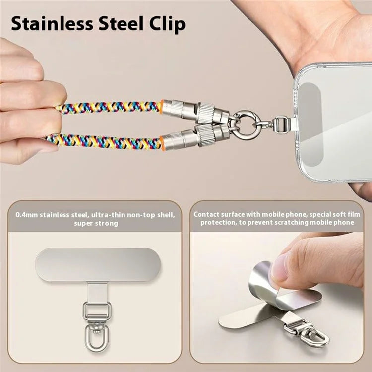 30cm 2-in-1 PD 66W Type-C Charging Cable Cell Phone Wrist Strap Data Cable with Zinc Alloy Buckle, Tether Tab