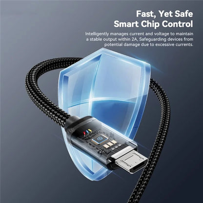ESSAGER ES-X60 2m USB to Micro Phone Charging Cable Braided Data Cable