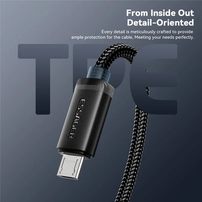 ESSAGER ES-X60 2m USB to Micro Phone Charging Cable Braided Data Cable