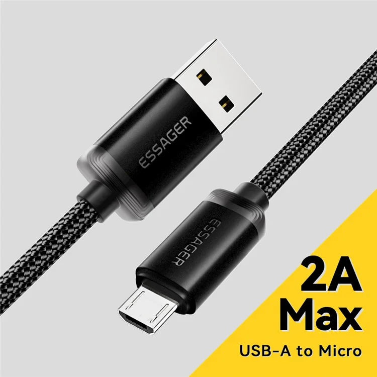 ESSAGER ES-X60 2m USB to Micro Phone Charging Cable Braided Data Cable