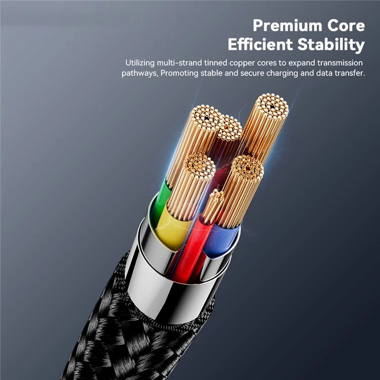 ESSAGER ES-X60 1m USB to Type-C Phone Charging Cable 3A Braided Data Cable