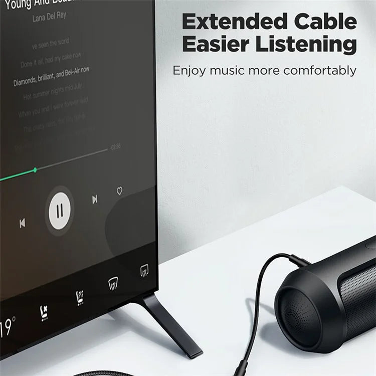 JOYROOM SY-A09 1.2m 3.5mm Male to Female Audio Cable Nylon Braided AUX Audio Extension Cable