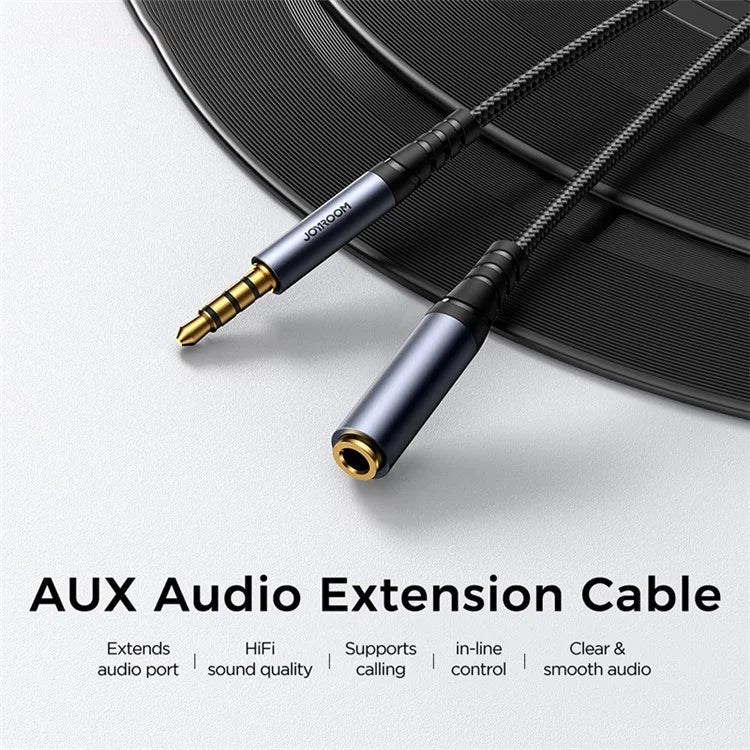 JOYROOM SY-A09 1.2m 3.5mm Male to Female Audio Cable Nylon Braided AUX Audio Extension Cable