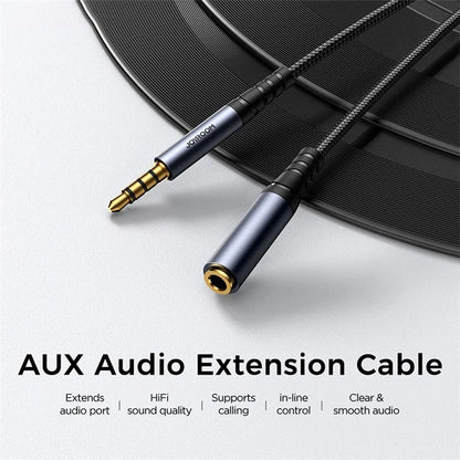 JOYROOM SY-A09 1.2m 3.5mm Male to Female Audio Cable Nylon Braided AUX Audio Extension Cable