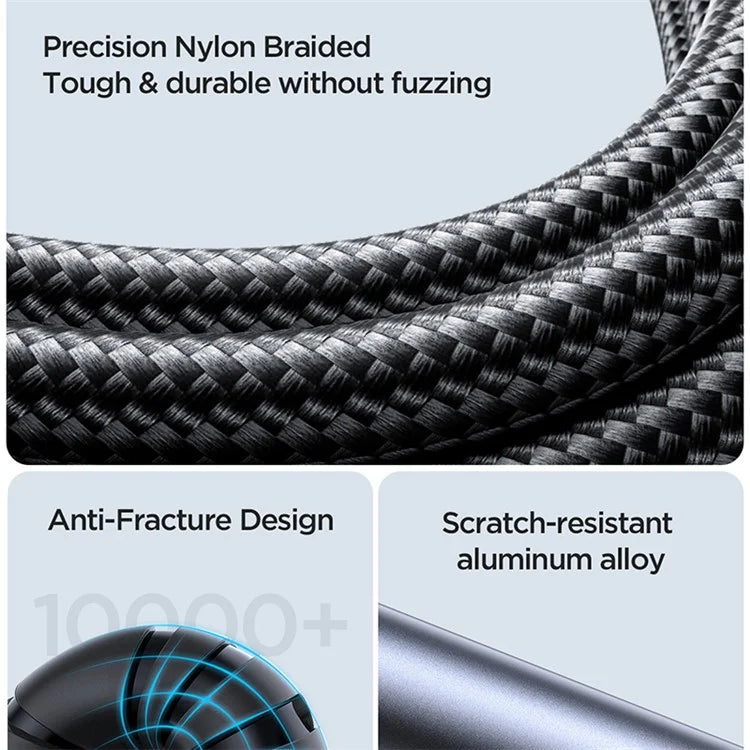 JOYROOM SY-A08 1.2m 3.5mm Male to Male Nylon Braided Cable Stereo Sound AUX Audio Cable