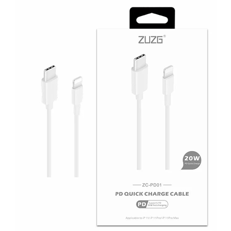 ZUZG ZC-PD01 Type-C to Lightning Charging Cable 20W PD Charging Data Cable