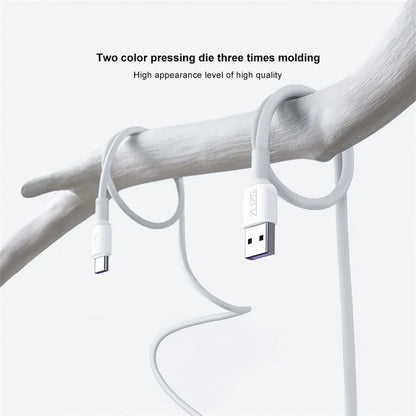 ZUZG ZC-GF01 1.2m Micro Silicone Cable 6A Fast Charging Data Transmission Cord