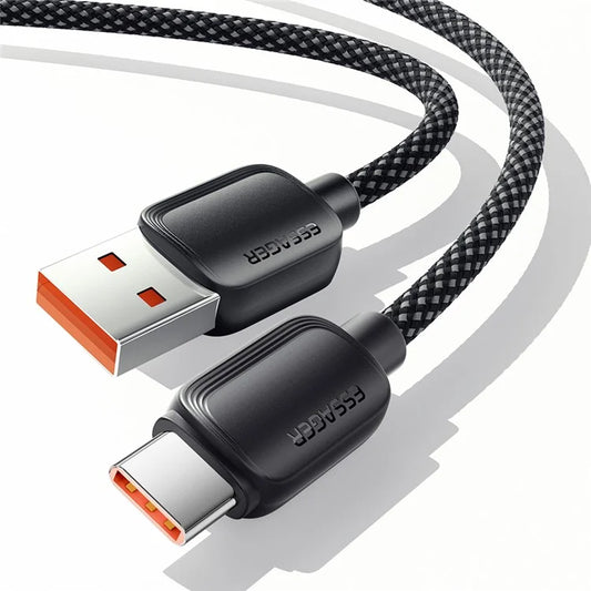 ESSAGER 3m A-C 7A 100W Fast Charging Date Cable USB-A to Type-C Braided TPE Cord