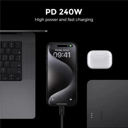 AHASTYLE XC03 1m USB-C Cable 240W Fast Charging Cord 40Gbps High Speed Data Cable Support 8K 60Hz