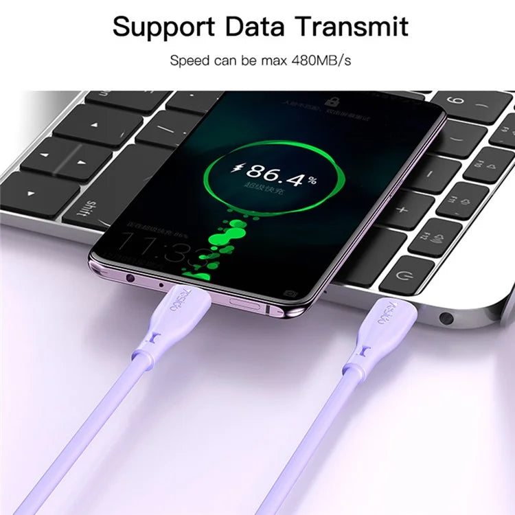 YESIDO CA152 PD 60W USB-C Charging Cable TPE + Liquid Silicone Type-C to Type-C Data Cable