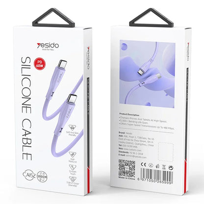 YESIDO CA152 PD 60W USB-C Charging Cable TPE + Liquid Silicone Type-C to Type-C Data Cable