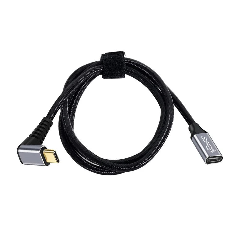 UC-058-UP-2.0M 2m 90-Degree Angled USB-C USB 3.1 Male to Female Extension Cord Aluminum Alloy Connector Data Cable