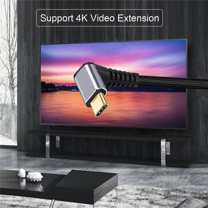 UC-058-UP-2.0M 2m 90-Degree Angled USB-C USB 3.1 Male to Female Extension Cord Aluminum Alloy Connector Data Cable